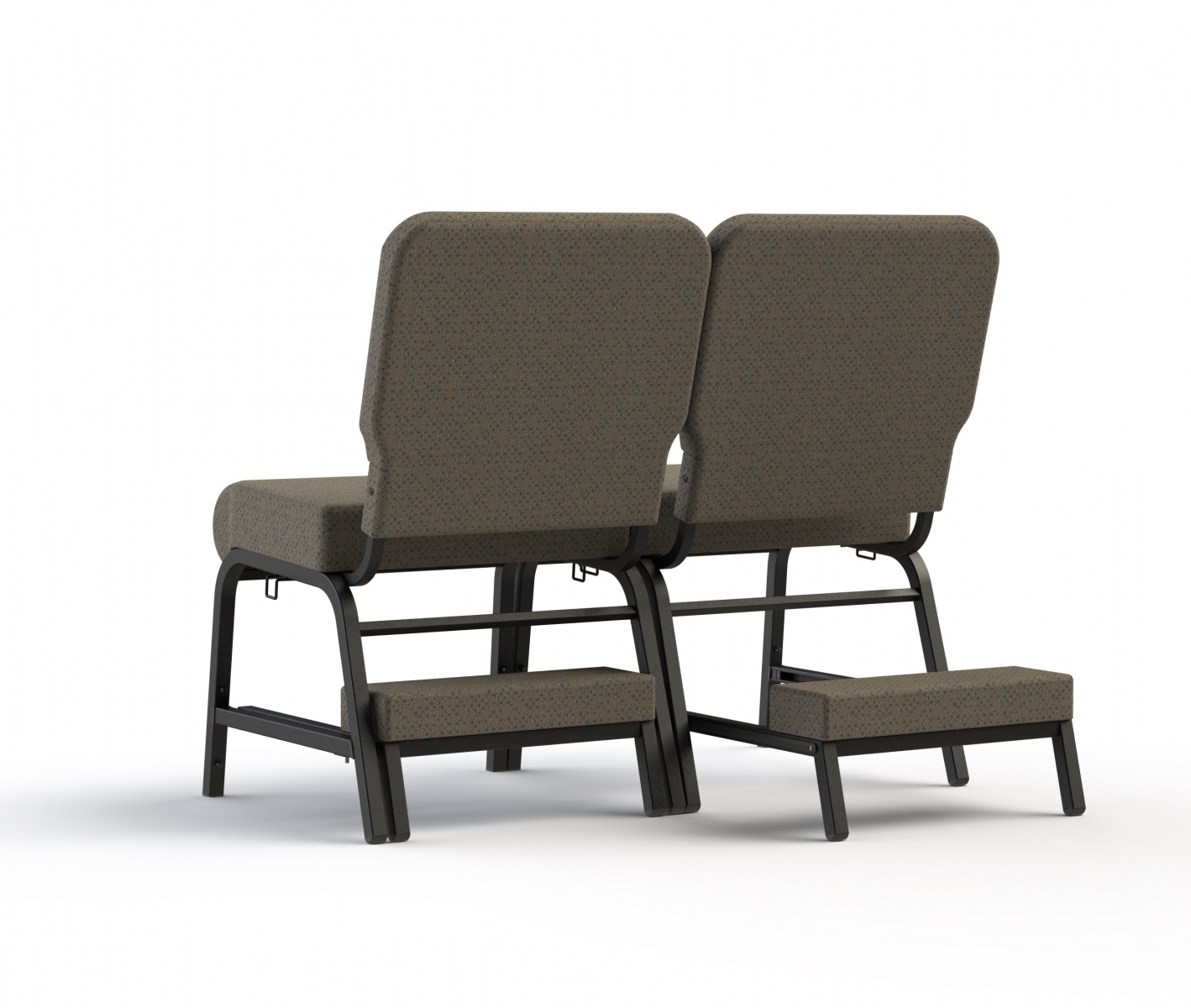 Attachable kneeler on the Pinnacle Church Chair from Woods Church Interiors